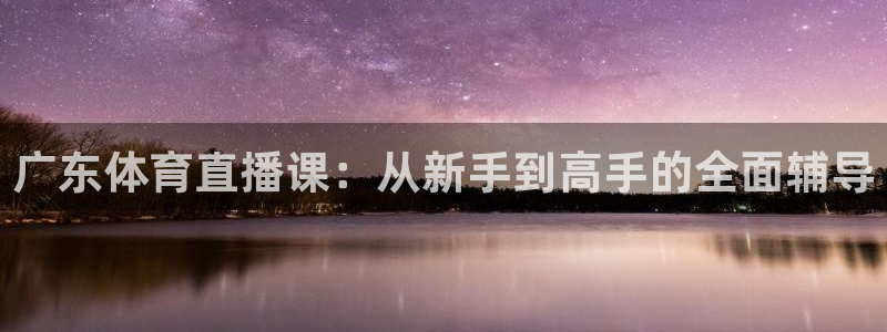 广东体育直播课：从新手到高手的全面辅导